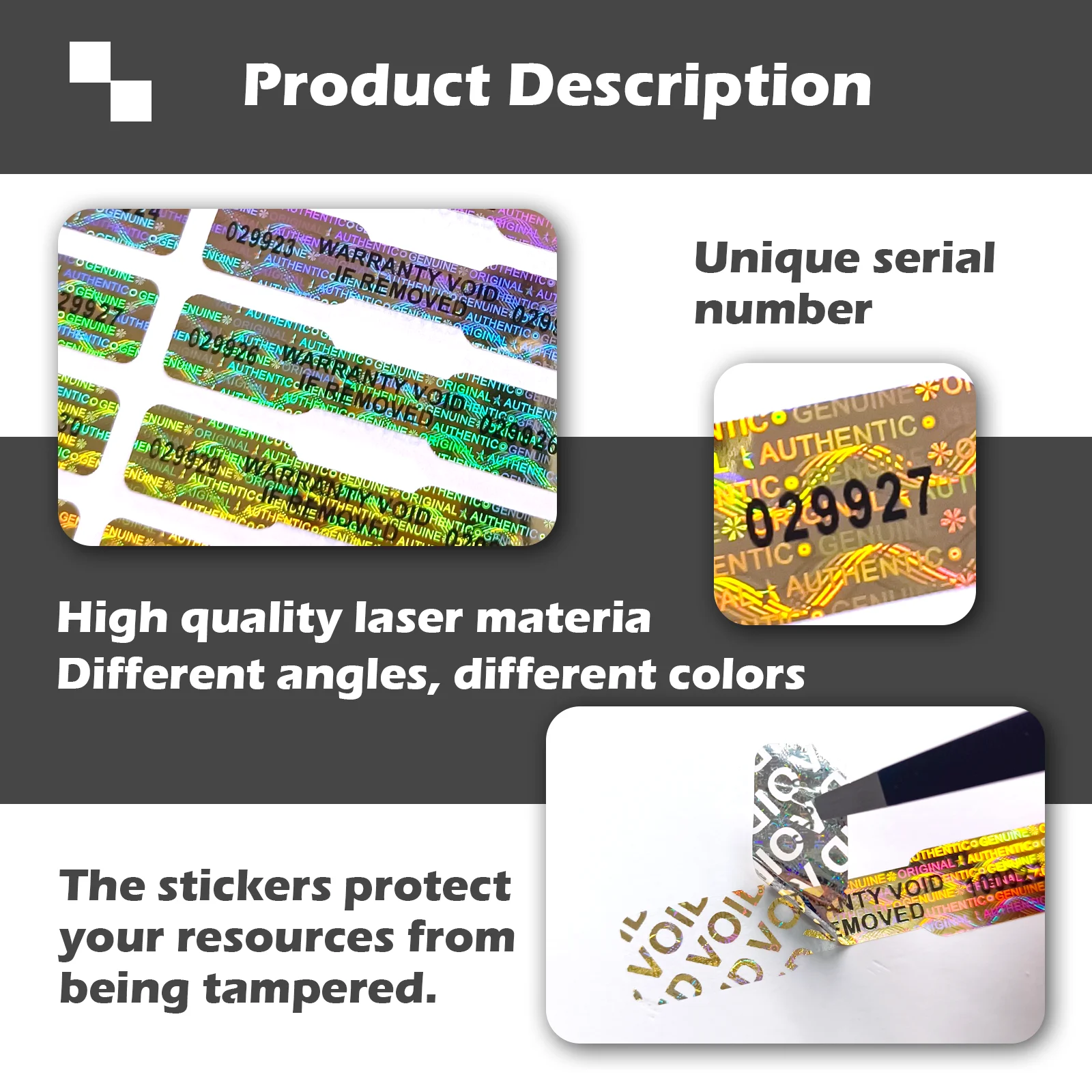 Holographic Bone Shape Security Labels Pack 2 Holographic Bone Shape Security Labels Pack - Image 2