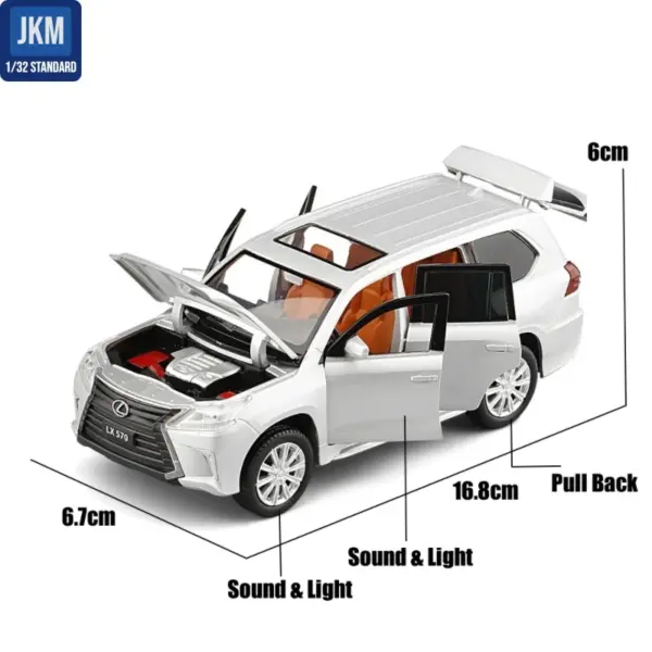 Lexus LX570 LX600 1:32 Diecast SUV Toy Model - Image 3