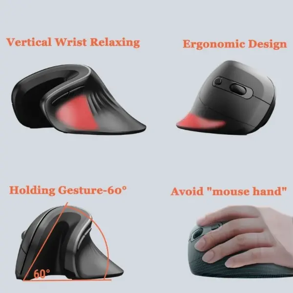 Ergonomic Right-Hand Vertical USB Mouse - Image 3