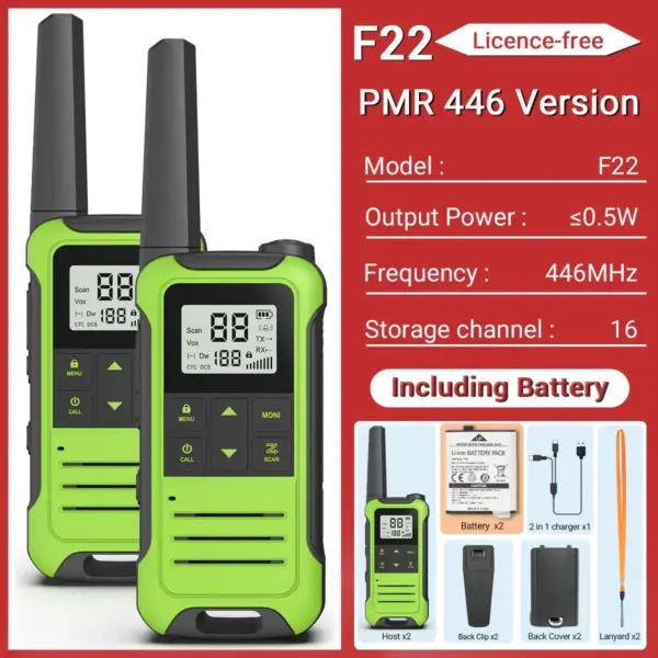 2PCS Baofeng F22 Portable Walkie Talkie Set - Image 23