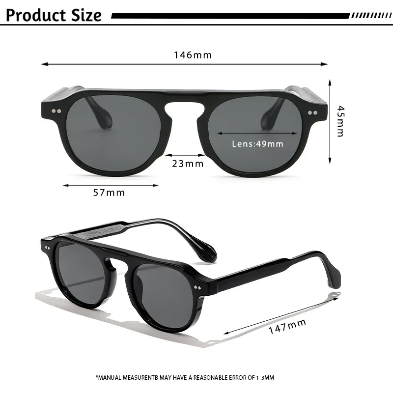 Vintage Round Punk Sunglasses Men Women UV400 5 Vintage Round Punk Sunglasses Men Women UV400 - Image 5