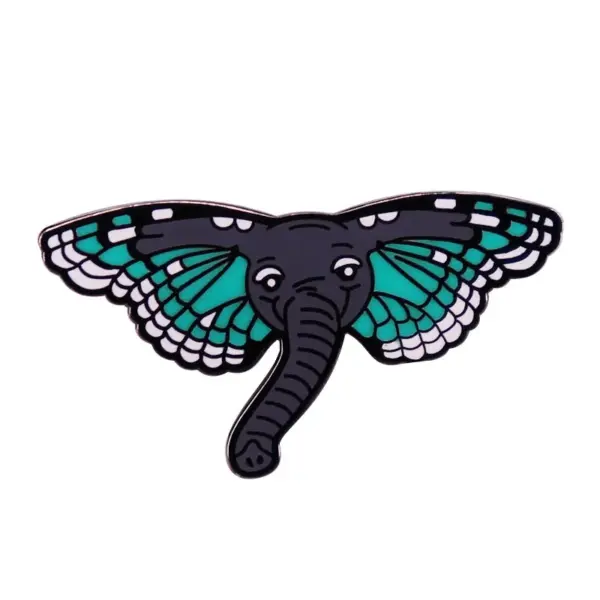 Gothic Skull Butterfly Enamel Brooch - Image 7
