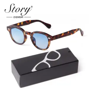 Gradient Blue Round Sunglasses for Adults S22728 37 S9ca6610d5427414fa2a516576fa858c6F