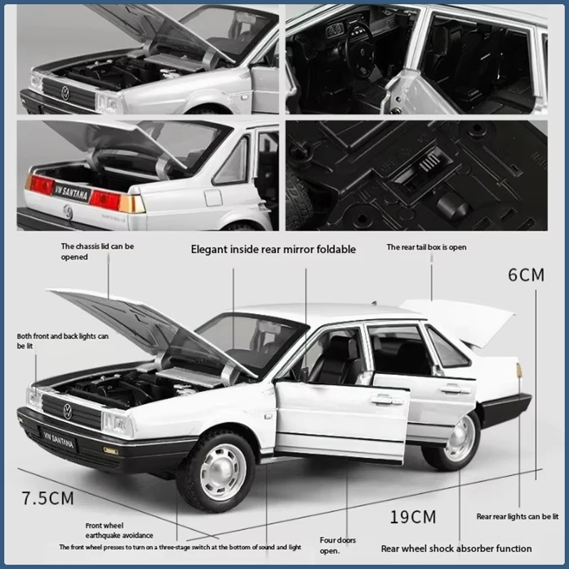 VW Santana Diecast 1:24 Alloy Car Model 3 VW Santana Diecast 1:24 Alloy Car Model - Image 3