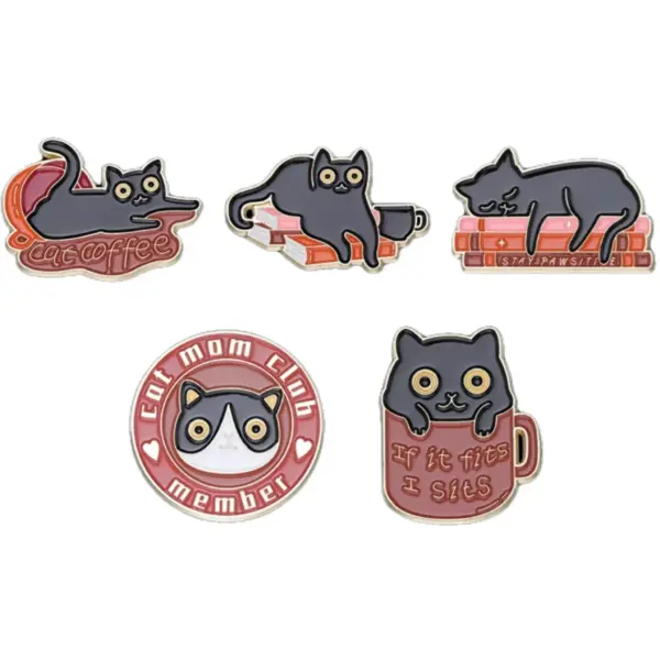 Cat Mom Custom Enamel Pins Black Kitten Brooch - Image 12