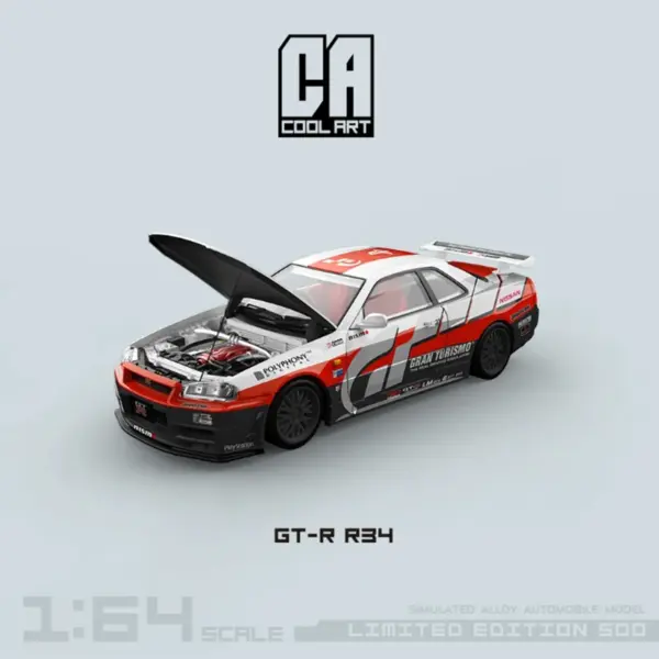 Cool Art 1:64 GT-R R34 Alloy Model Car - Image 2