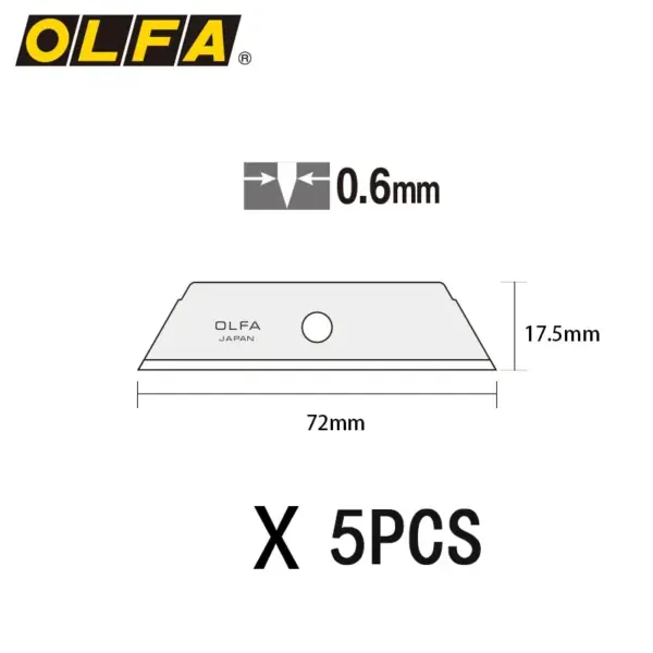OLFA SKB-2/5B Spare Blades 5pcs for SK-3 to SK-9 - Image 2
