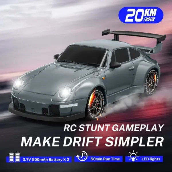 4WD RC Drift Car with LED Lights and Remote - Image 3