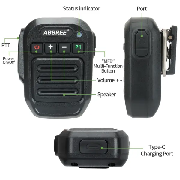 ABBREE Bluetooth Microphone for Two-Way Radios - Image 5