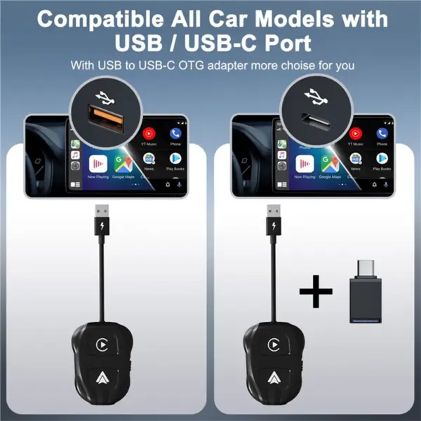 2-in-1 Wireless Carplay Adapter for iPhone & Android - Image 6