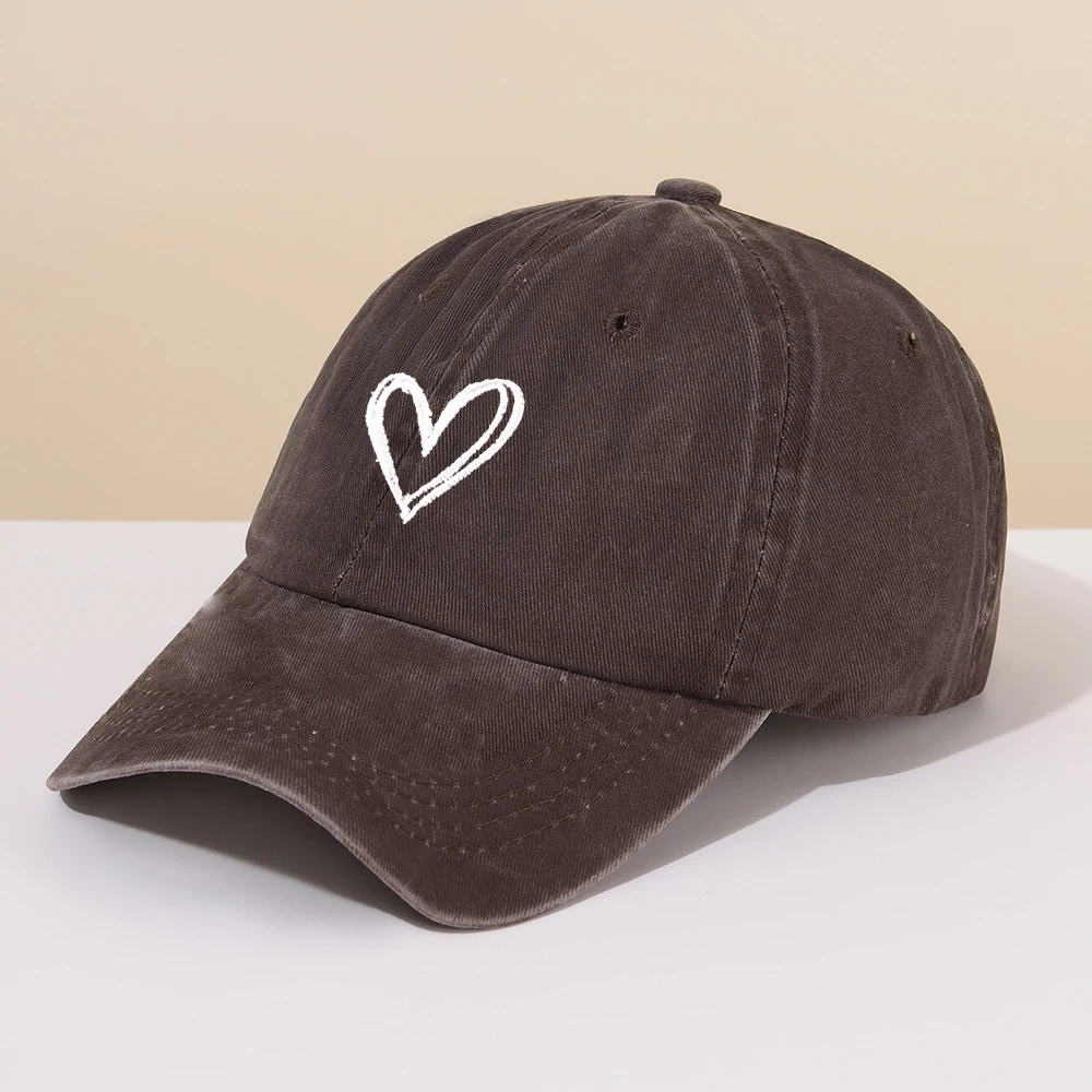Retro Washed Distressed Love Embroidered Baseball Cap 7 Retro Washed Distressed Love Embroidered Baseball Cap - Image 7