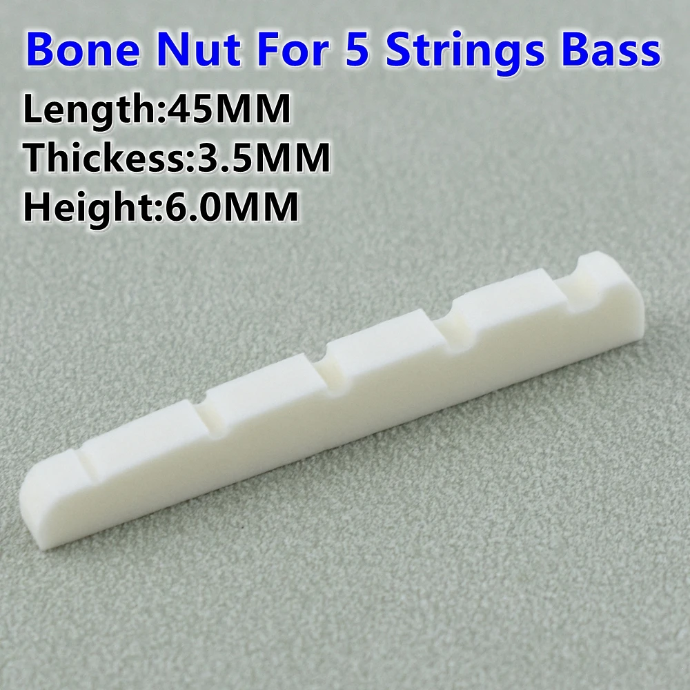 Real Bone Nut for 5 Strings Bass 45MM 2 Real Bone Nut for 5 Strings Bass 45MM - Image 2