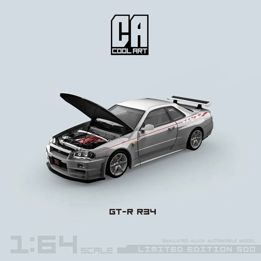COOL ART 1:64 Nissan GT-R R34 Diecast Model 5 COOL ART 1:64 Nissan GT-R R34 Diecast Model - Image 5