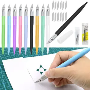 Art Knife Pen with 12 Blades for Crafting