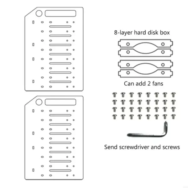 Multi-Layer Hard Drive Storage Rack with Fan Space - Image 9