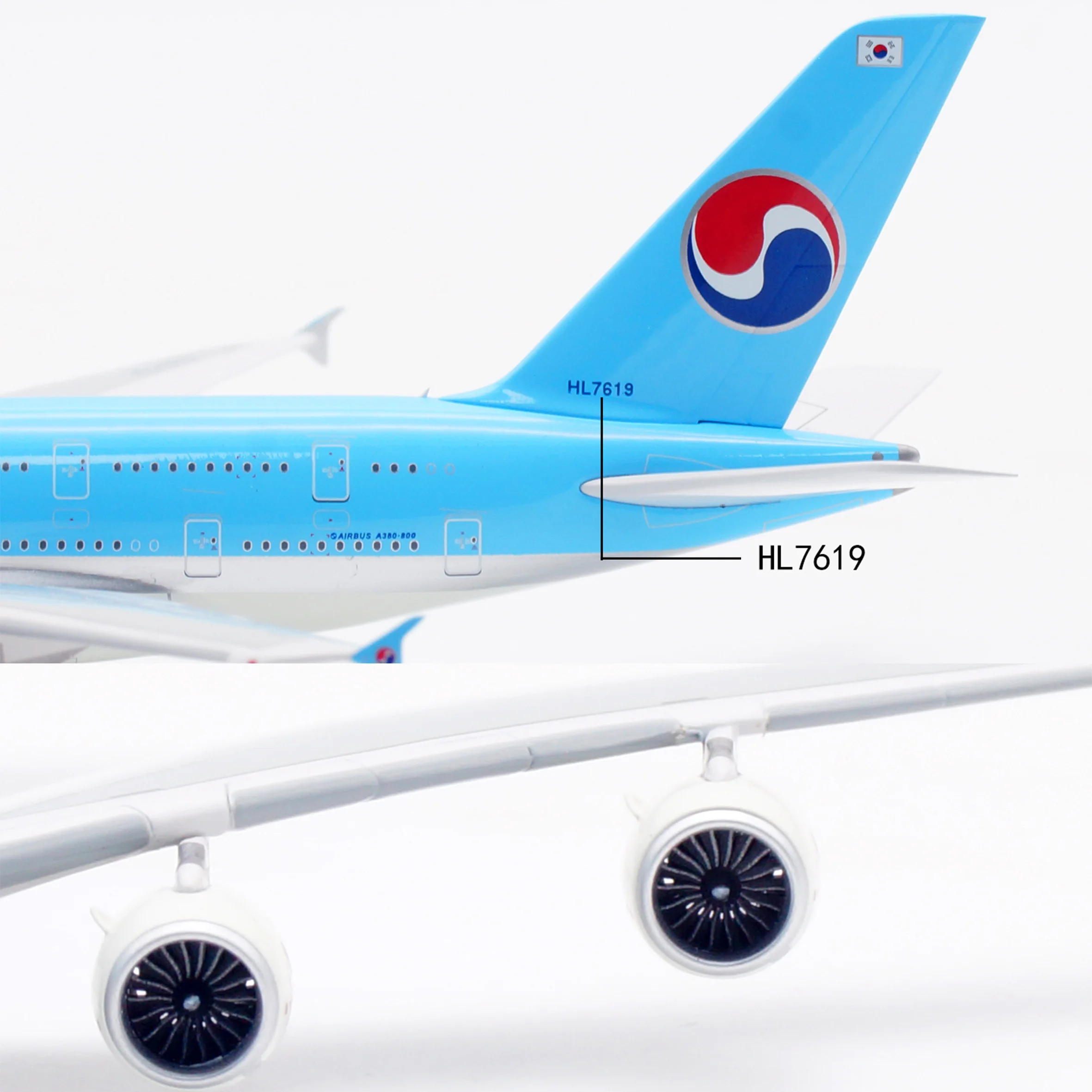 AV4284 1/400 Korean A380 Aircraft Model HL7619 5 AV4284 1/400 Korean A380 Aircraft Model HL7619 - Image 5