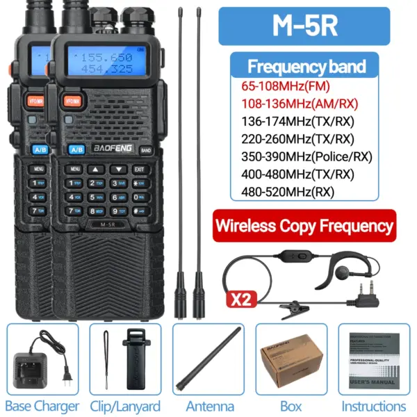 Baofeng M-5R Long-Range Walkie Talkie with 3800mAh Battery - Image 8