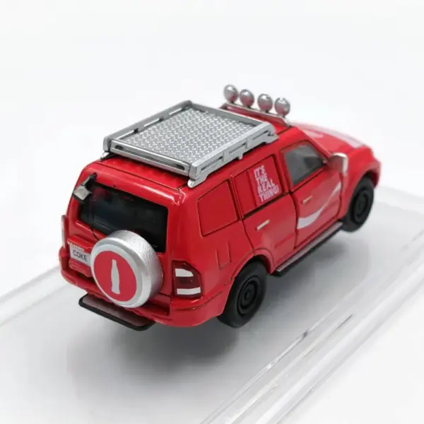 Diecast Alloy 1:64 Pajero Red SUV Model - Image 3