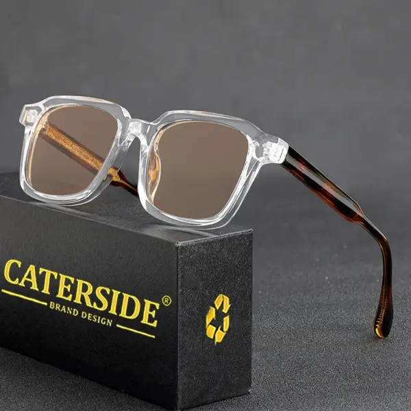 Retro Square Frame Sunglasses Men's Women’s Gradient Lenses - Image 4