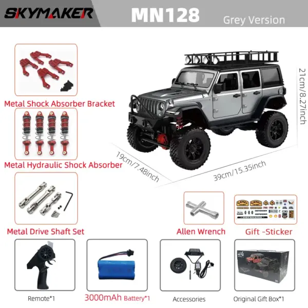 1/12 MN128 4WD RC Jeep Model with LEDs - Image 19