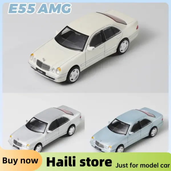 DCT 1/64 E55 AMG Silver Diecast Model Car - Image 2