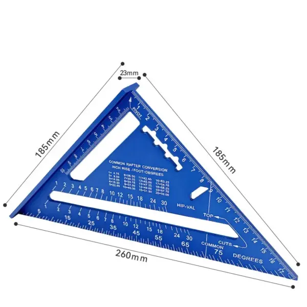 7-Inch Aluminum Alloy Triangle Ruler Tool - Image 8