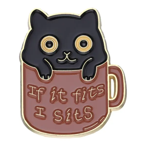Cat Mom Custom Enamel Pins Black Kitten Brooch - Image 9