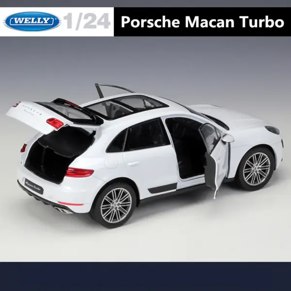 1:24 Porsche Macan Turbo Diecast Model Car - Image 4