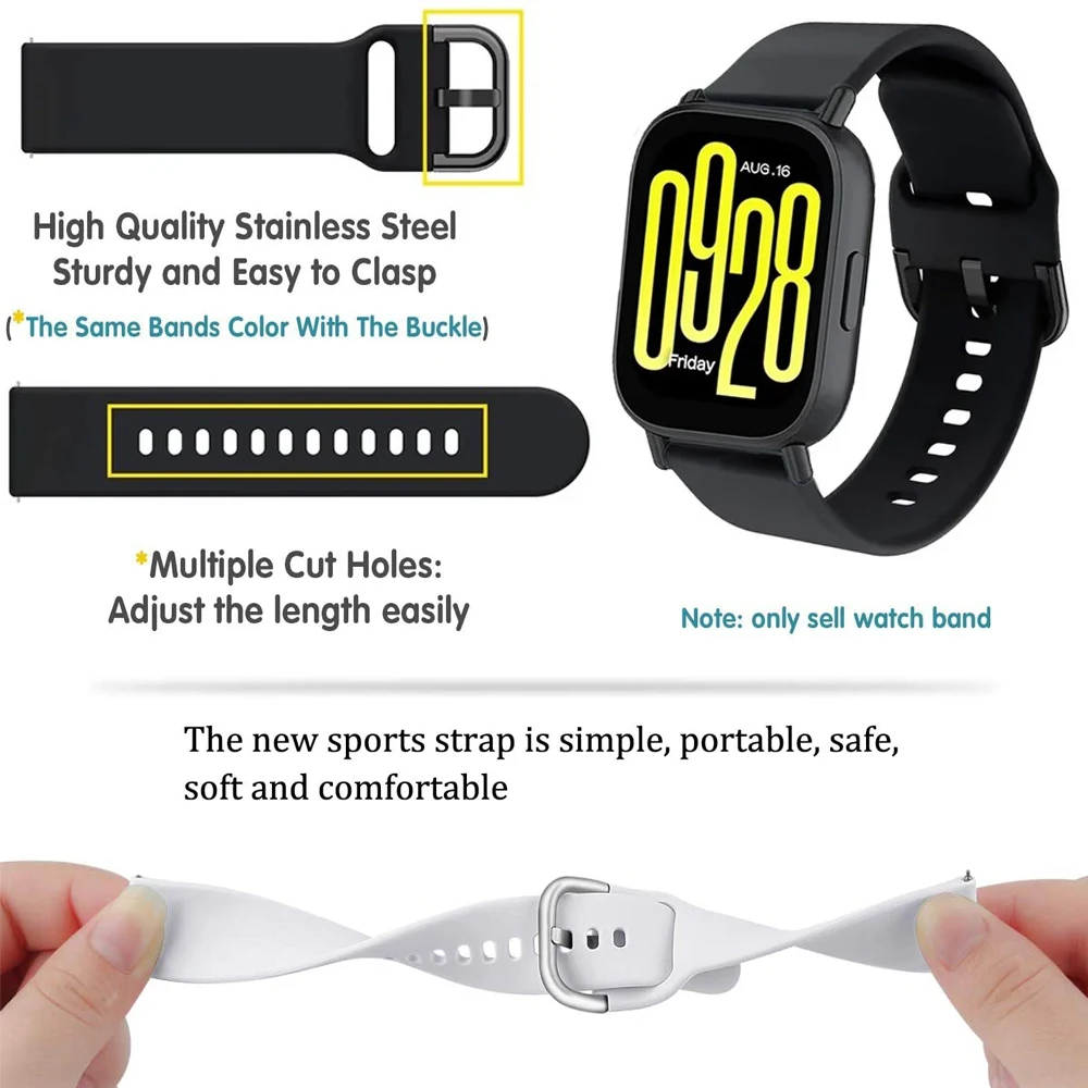 22mm Silicone Band for Xiaomi Redmi Watch 5 2 22mm Silicone Band for Xiaomi Redmi Watch 5 - Image 2