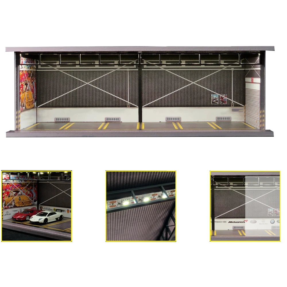 1:64 Scale LED Car Garage Diorama Model 14 1:64 Scale LED Car Garage Diorama Model - Image 14