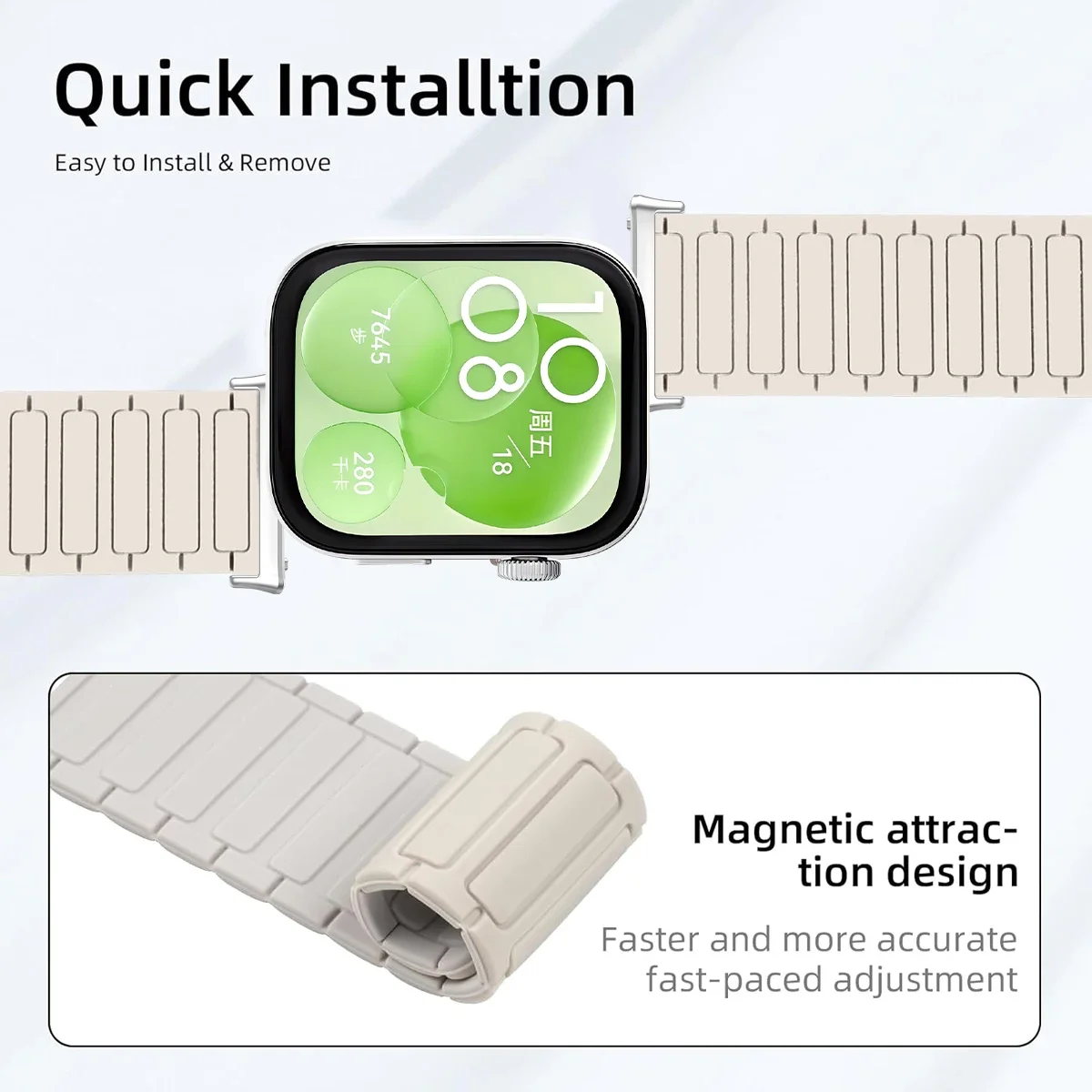 Magnetic Silicone Strap for Huawei Watch Fit 3 4 Magnetic Silicone Strap for Huawei Watch Fit 3 - Image 4