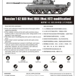 Russian T-62 BDD Tank Model Kit 1:35 Scale 24 Sae23aff4a41a4a57aa0a6306021a9489Q
