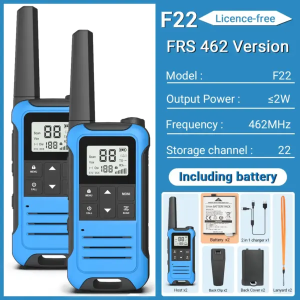 2PCS Baofeng F22 Portable Walkie Talkie Set - Image 25