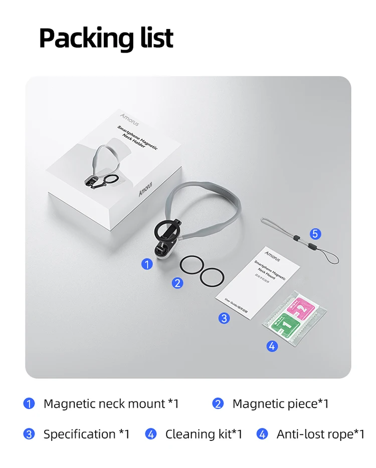 Amorus Silicone Magnetic Neck Mount for iPhone 15 7 Amorus Silicone Magnetic Neck Mount for iPhone 15 - Image 7