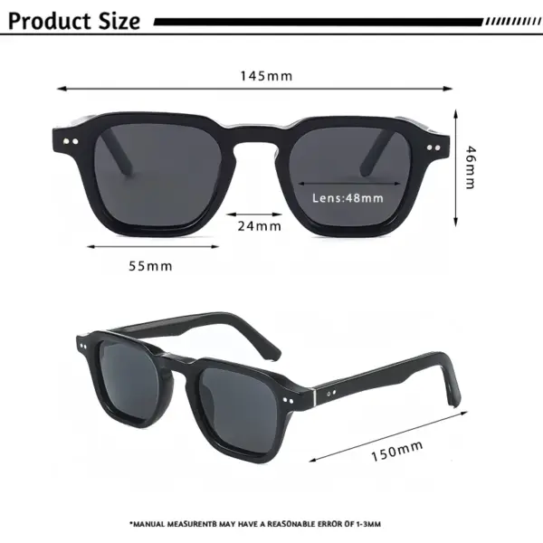 Square Acetate Polarized Sunglasses for Men - Image 6