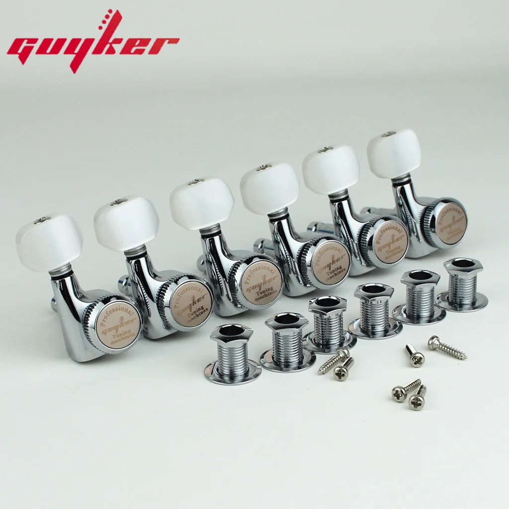 Guyker 6Pcs Chrome Guitar Locking Tuners 1:18 Ratio 3 Guyker 6Pcs Chrome Guitar Locking Tuners 1:18 Ratio - Image 3