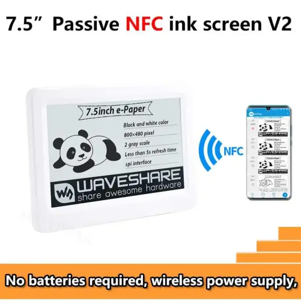 7.5 Inch NFC-Powered e-Paper Display Screen - Image 2
