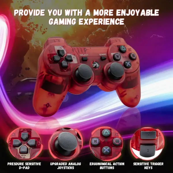 Wireless PS3 Controller Bluetooth Gamepad - Image 2