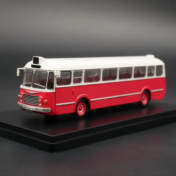 Vintage Red Bus Display Model with Case - Image 6