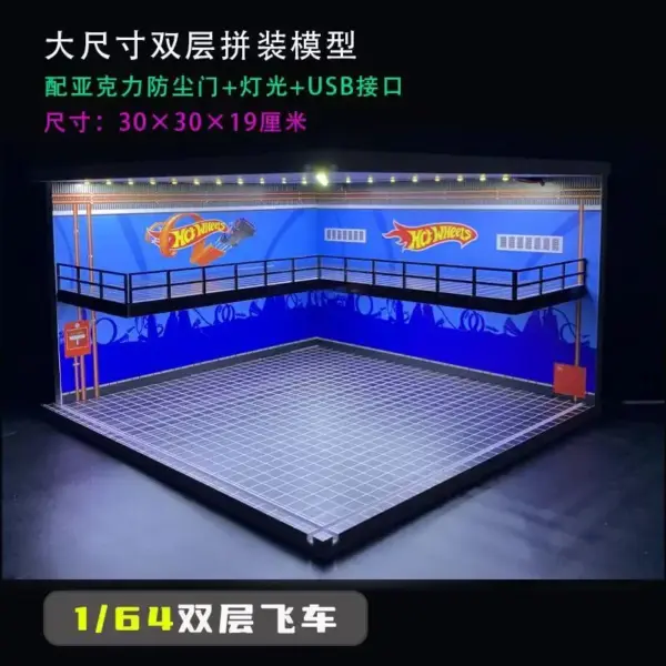 1/64 Scale Car Garage Diorama Model with LED - Image 4