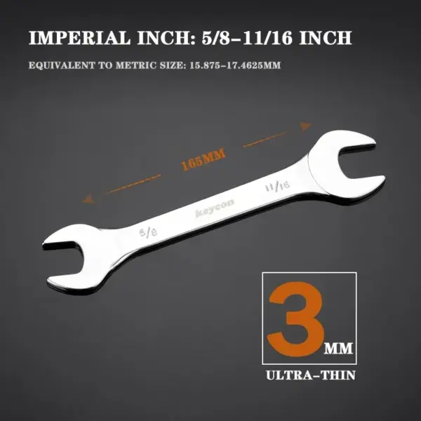 3/8-1-1/4 Inch Ultra-Thin Open End Wrench Set for Drive Shaft - Image 6