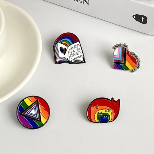 Rainbow Heart Shape Pride Lapel Pin - Image 6