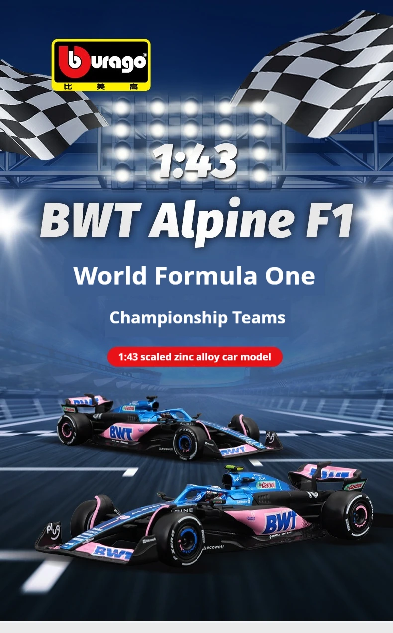 Bburago 1:43 Alpine F1 Bahrain & Japanese GP Model 10 Bburago 1:43 Alpine F1 Bahrain & Japanese GP Model - Image 10