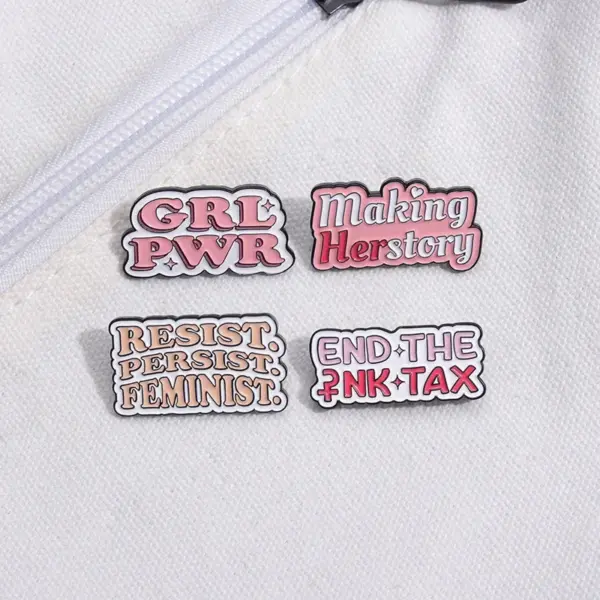 Feminist Enamel Pin Custom Girl Power Brooch - Image 6