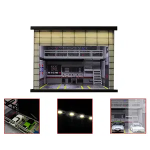 1:64 Scale LED Car Garage Diorama Model 42 Sb81fb76875b946229b89b3bffda962e4M 2