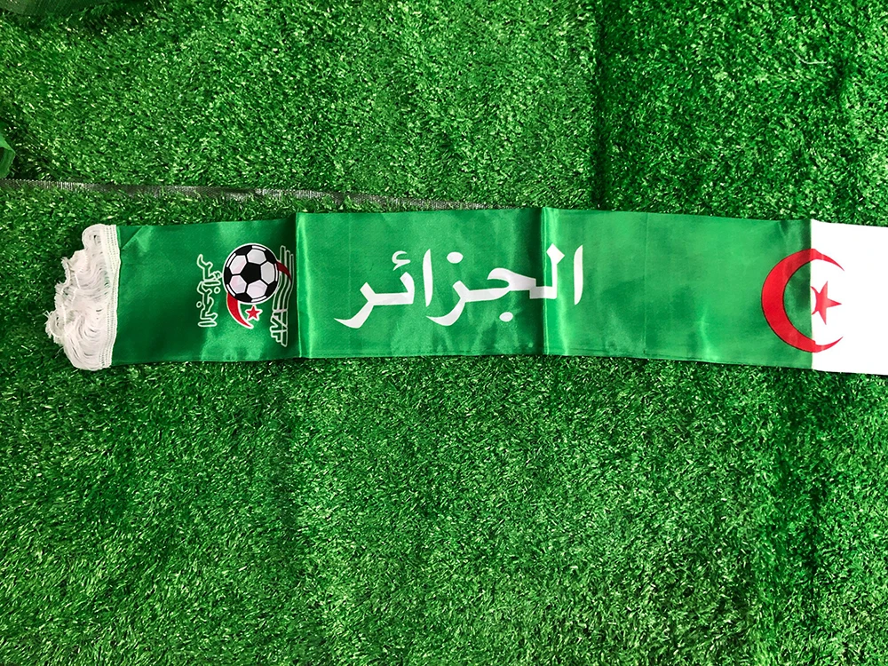 Algeria Football Scarf 14x130cm Satin Banner 4 Algeria Football Scarf 14x130cm Satin Banner - Image 4