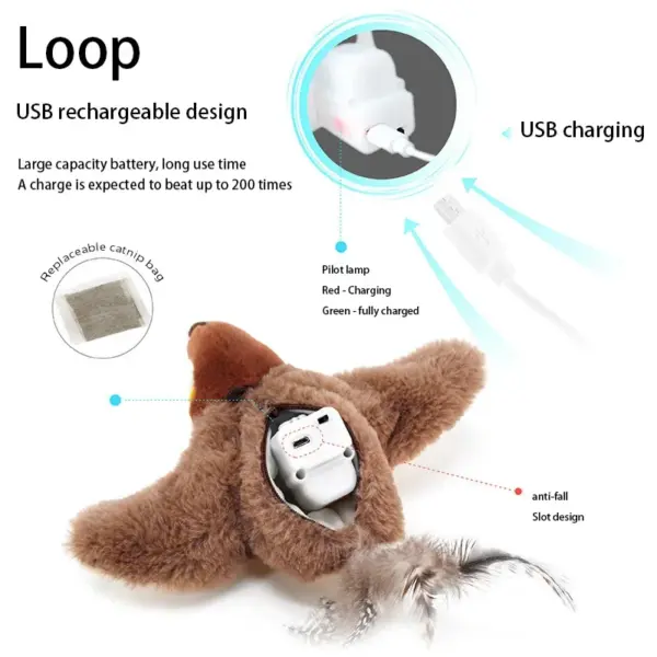 Interactive Flying Bird Cat Toy with Catnip - Image 5