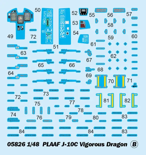 1/48 PLAAF J-10C Vigorous Dragon Fighter Model Kit - Image 5