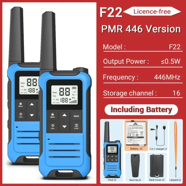 2PCS Baofeng F22 Portable Walkie Talkie Set - Image 19