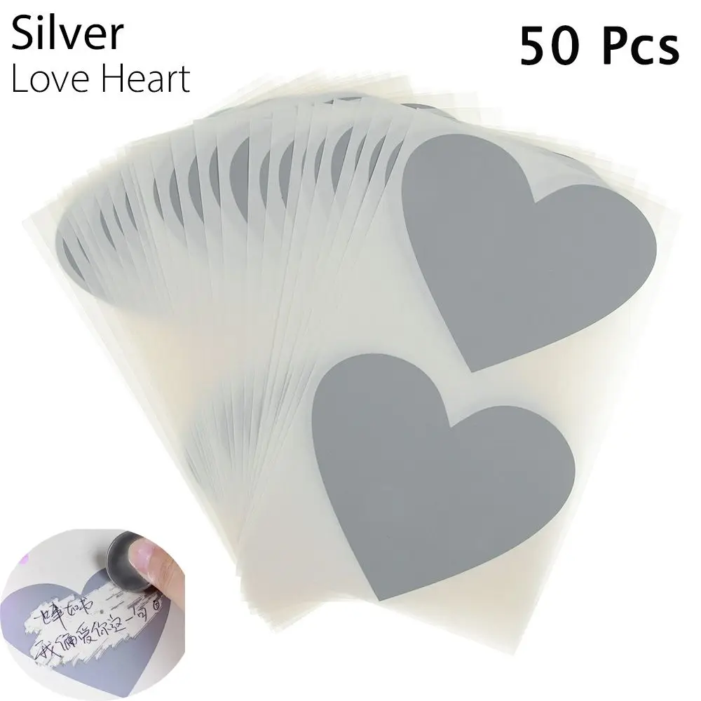 50 Pcs Gold & Silver Love Heart & Pentagram Scratch Stickers 10 50 Pcs Gold & Silver Love Heart & Pentagram Scratch Stickers - Image 10